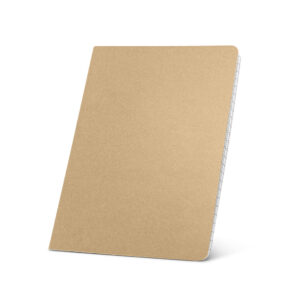 Caderno A5 em cartão kraft reciclado com folhas pautadas - Brinde Corporativo Personalizado | Enova