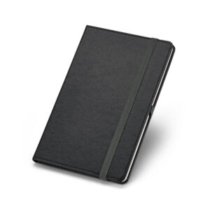 Caderno A5 em c.sintético com páginas lisas - Brinde Corporativo Personalizado | Enova