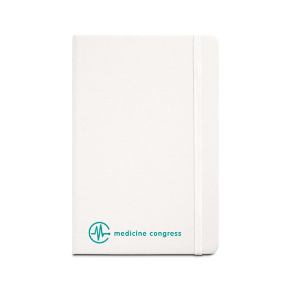 Caderno A5 em 100% rPET com tratamento antibacteriano com páginas pautadas - Brinde Corporativo Personalizado | Enova