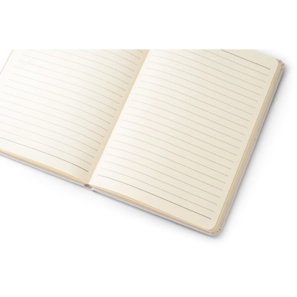 Caderno A5 em 100% rPET com tratamento antibacteriano com páginas pautadas - Brinde Corporativo Personalizado | Enova