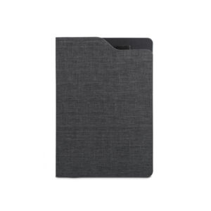 Caderno A5 de capa dura em tecido poliéster 100% reciclado (100% rPET) com folhas pautadas - Brinde Corporativo Personalizado | Enova
