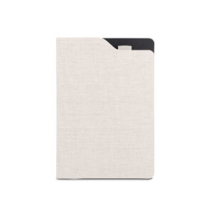 Caderno A5 de capa dura em tecido poliéster 100% reciclado (100% rPET) com folhas pautadas - Brinde Corporativo Personalizado | Enova