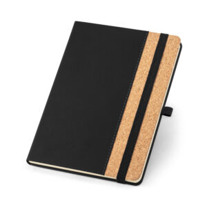 Caderno A5 em cortiça com páginas pautadas - Brinde Corporativo Personalizado | Enova