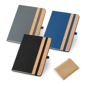 Caderno A5 em cortiça com páginas pautadas - Enova Brindes Personalizados