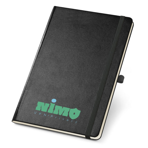 Caderno A5 em c.sintético com páginas pontilhadas - Brinde Corporativo Personalizado | Enova