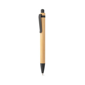 Conjunto de caderno A5 em bambu com páginas pautadas e esferográfica em bambu - Brinde Corporativo Personalizado | Enova