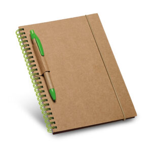 Caderno B6 com páginas pautadas reciclado - Brinde Corporativo Personalizado | Enova