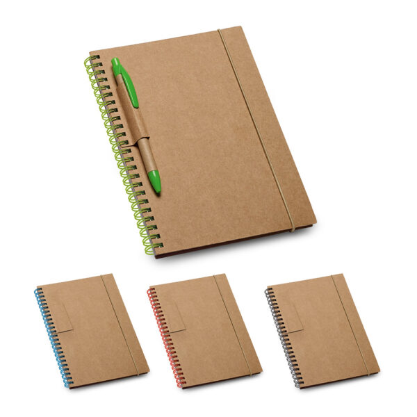 Caderno B6 com páginas pautadas reciclado - Enova Brindes Personalizados