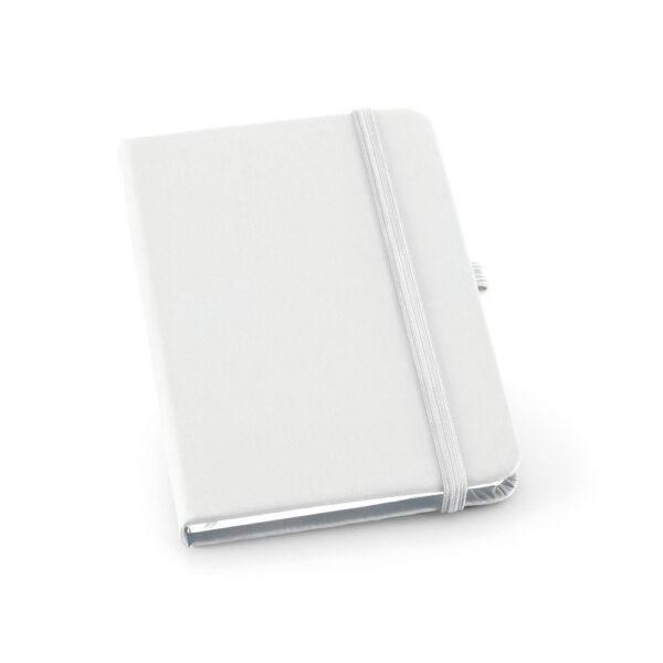 Caderno A6 em c.sintético com páginas pautadas - Brinde Corporativo Personalizado | Enova