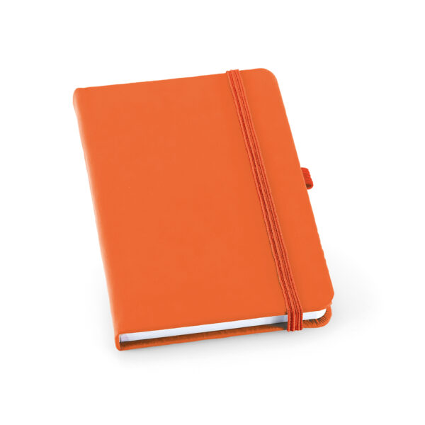 Caderno A6 em c.sintético com páginas pautadas - Brinde Corporativo Personalizado | Enova