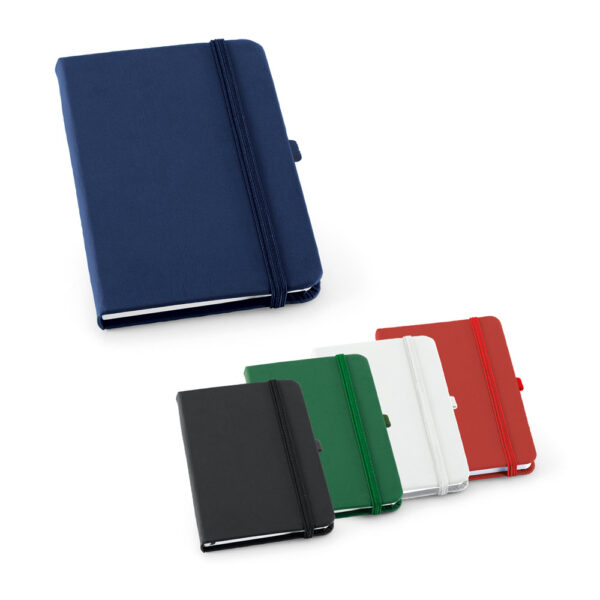 Caderno A6 em c.sintético com páginas pautadas - Enova Brindes Personalizados