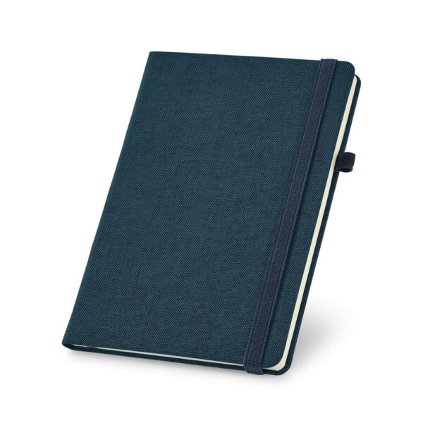 Caderno A5 em canvas (poliéster) com páginas lisas - Brinde Corporativo Personalizado | Enova