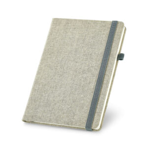 Caderno A5 em canvas (poliéster) com páginas lisas - Brinde Corporativo Personalizado | Enova
