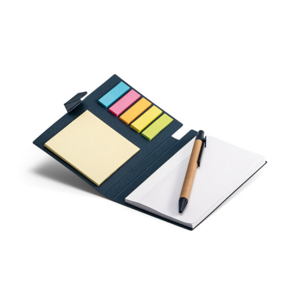 6 blocos adesivados com páginas lisas e esferográfica em papel kraft - Brinde Corporativo Personalizado | Enova