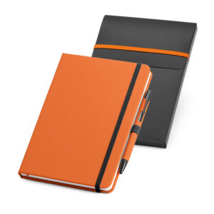 Kit de caderno A5 e esferográfica - Brinde Corporativo Personalizado | Enova