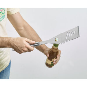 Kit churrasco em estojo de alumínio com luva de cozinha em poliéster e 6 utensílios em aço inox - Brinde Corporativo Personalizado | Enova