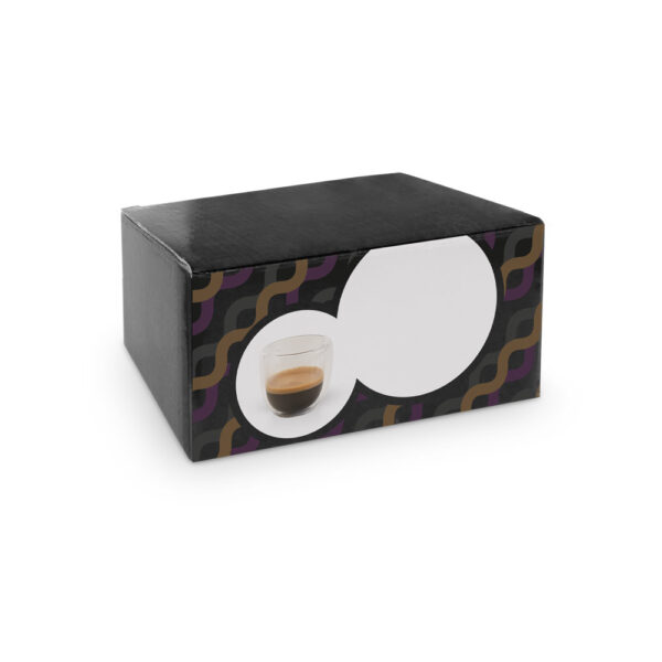 Conjunto de café em vidro isotérmico com 2 copos 75 mL - Brinde Corporativo Personalizado | Enova