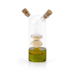 Galheteiro em vidro que contém dois reservatórios 50 mL e 250 mL - Brinde Corporativo Personalizado | Enova