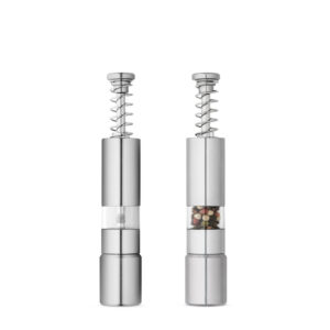 Saleiro ou pimenteiro em aço inox - Enova Brindes Personalizados