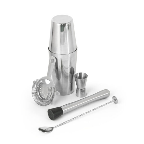 Set de coquetel com 6 peças em aço inox - Brinde Corporativo Personalizado | Enova