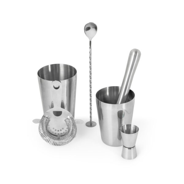 Set de coquetel com 6 peças em aço inox - Brinde Corporativo Personalizado | Enova