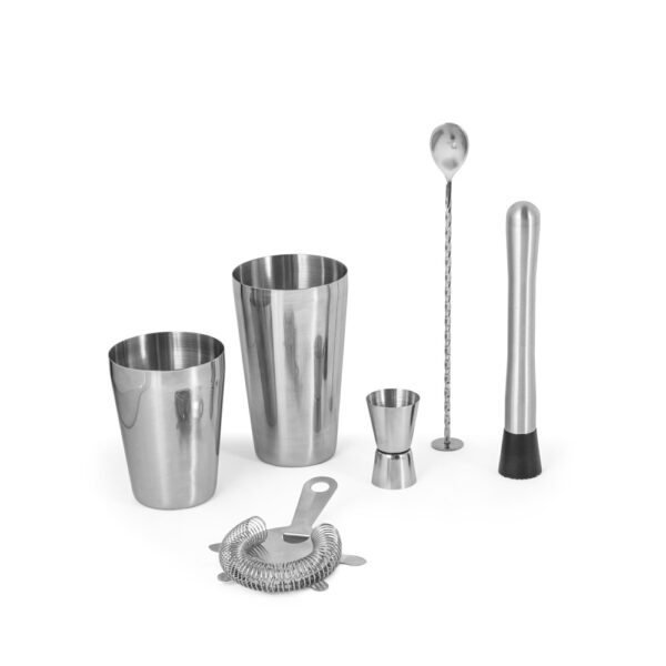 Set de coquetel com 6 peças em aço inox - Brinde Corporativo Personalizado | Enova