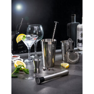 Set de coquetel com 6 peças em aço inox - Brinde Corporativo Personalizado | Enova