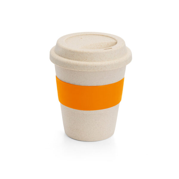 Copo de viagem em fibra de bambu (60%) e PP (40%) 380 mL - Brinde Corporativo Personalizado | Enova