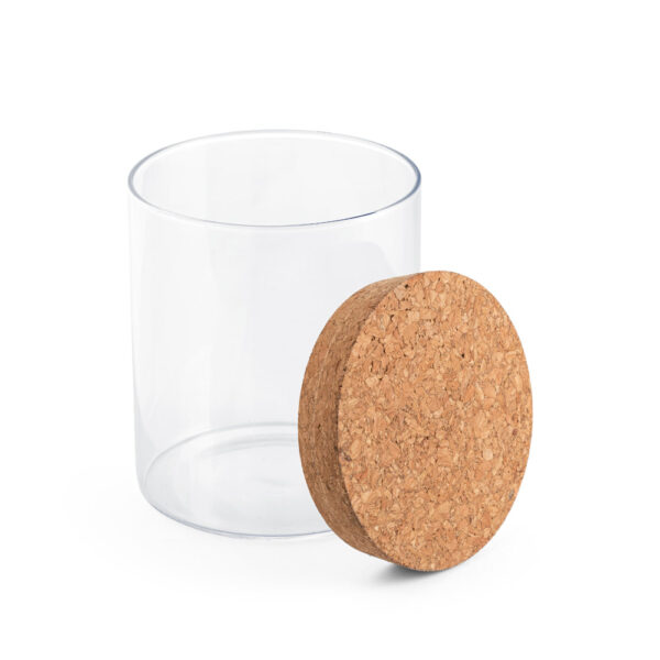 Frasco em vidro borosilicato com tampa de cortiça 700 mL - Brinde Corporativo Personalizado | Enova