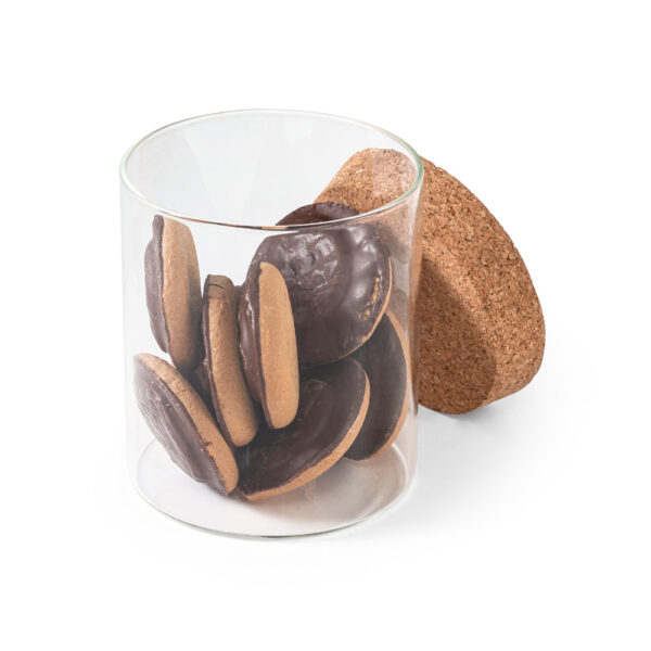 Frasco em vidro borosilicato com tampa de cortiça 700 mL - Brinde Corporativo Personalizado | Enova