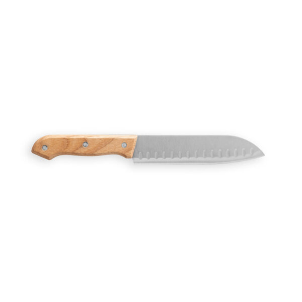 Kit churrasco em estojo de PU e 210D com tábua em bambu e 7 utensílios em aço inox e madeira de seringueira - Brinde Corporativo Personalizado | Enova