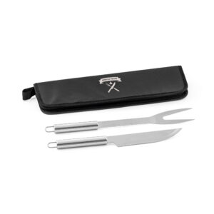 Kit churrasco em estojo em 210D com 2 utensílios em aço inox - Brinde Corporativo Personalizado | Enova