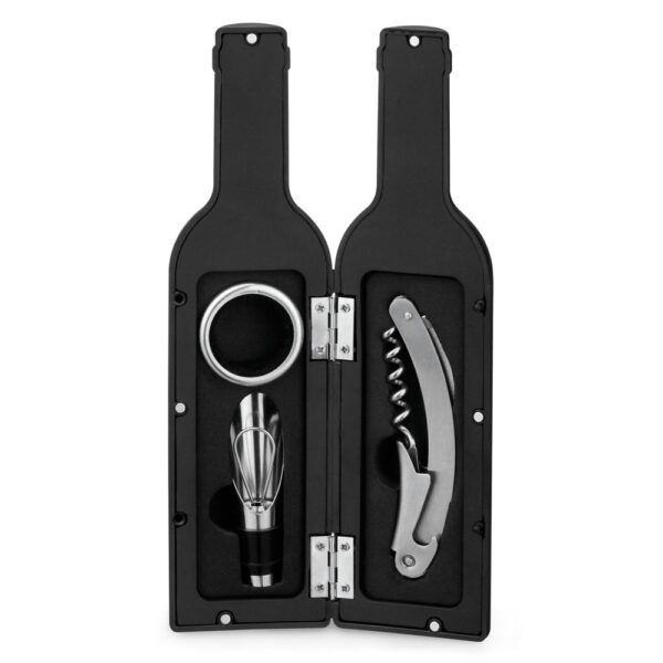Conjunto para vinho com três componentes em metal - Brinde Corporativo Personalizado | Enova
