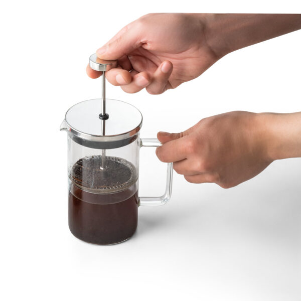 Cafeteira em vidro borossilicato e aço inox 600 mL - Brinde Corporativo Personalizado | Enova
