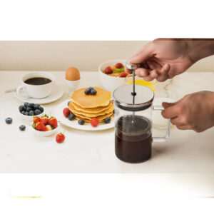 Cafeteira em vidro borossilicato e aço inox 600 mL - Brinde Corporativo Personalizado | Enova