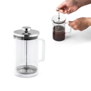 Cafeteira em vidro borossilicato e aço inox 600 mL - Enova Brindes Personalizados