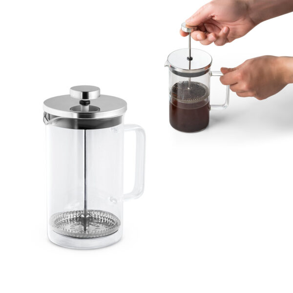 Cafeteira em vidro borossilicato e aço inox 600 mL - Enova Brindes Personalizados
