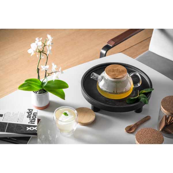Bule de vidro borossilicato com tampa em bambu 750 mL - Brinde Corporativo Personalizado | Enova