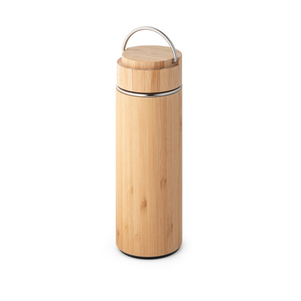 Squeeze térmica em bambu e aço inoxidável 440 mL - Brinde Corporativo Personalizado | Enova
