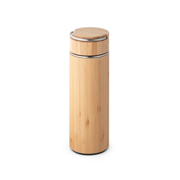Squeeze térmica em bambu e aço inoxidável 440 mL - Brinde Corporativo Personalizado | Enova
