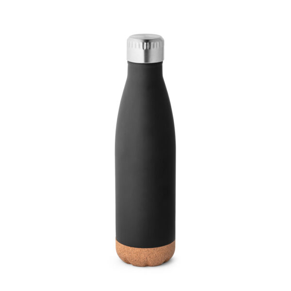 Squeeze térmico em aço inox e base em cortiça 560 mL - Brinde Corporativo Personalizado | Enova