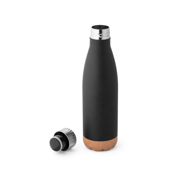 Squeeze térmico em aço inox e base em cortiça 560 mL - Brinde Corporativo Personalizado | Enova