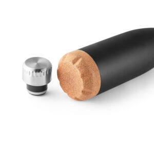 Squeeze térmico em aço inox e base em cortiça 560 mL - Brinde Corporativo Personalizado | Enova