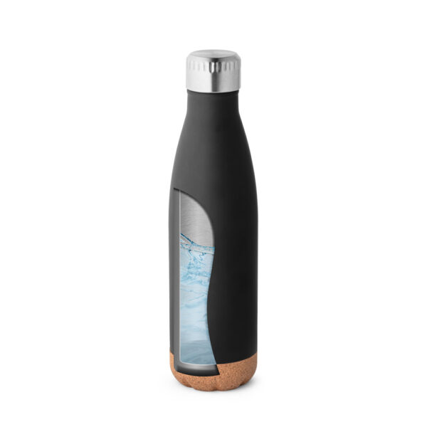 Squeeze térmico em aço inox e base em cortiça 560 mL - Brinde Corporativo Personalizado | Enova