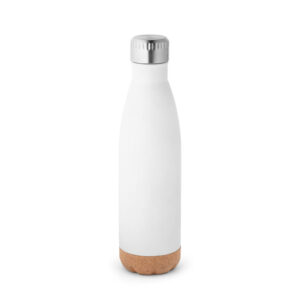 Squeeze térmico em aço inox e base em cortiça 560 mL - Brinde Corporativo Personalizado | Enova