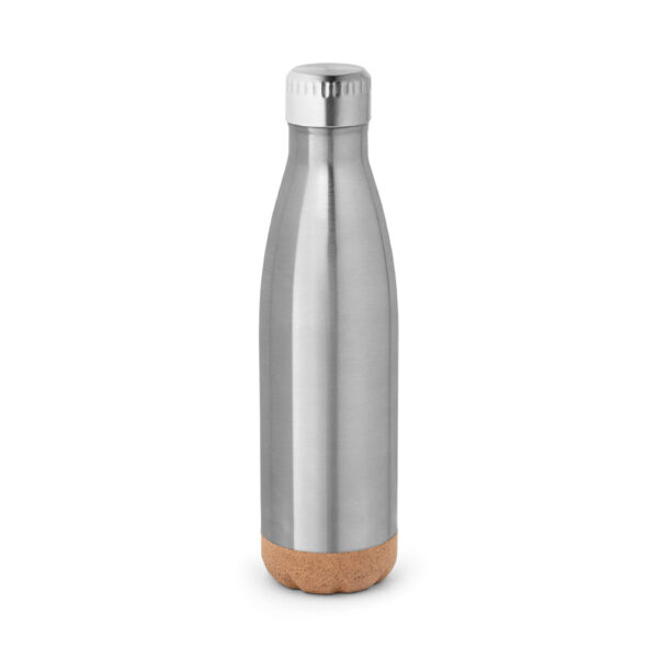 Squeeze térmico em aço inox e base em cortiça 560 mL - Brinde Corporativo Personalizado | Enova