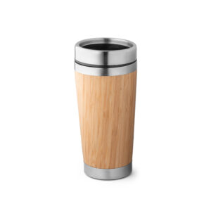 Copo de viagem em bambu e aço inox 500 mL - Brinde Corporativo Personalizado | Enova