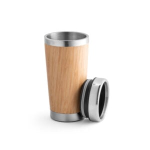 Copo de viagem em bambu e aço inox 500 mL - Brinde Corporativo Personalizado | Enova