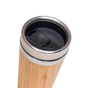 Copo de viagem em bambu e aço inox 500 mL - Brinde Corporativo Personalizado | Enova