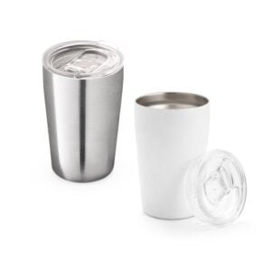 Copo de viagem em aço inox 380 mL - Enova Brindes Personalizados